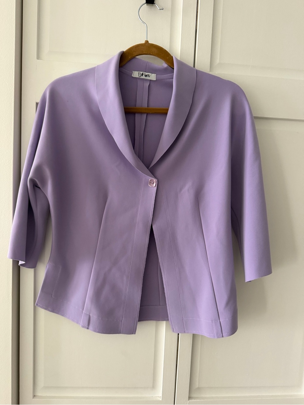 Vintage Barbeau Lilac Lavender Cropped Structured Blazer Jacket Pastel M - Picture 1 of 10